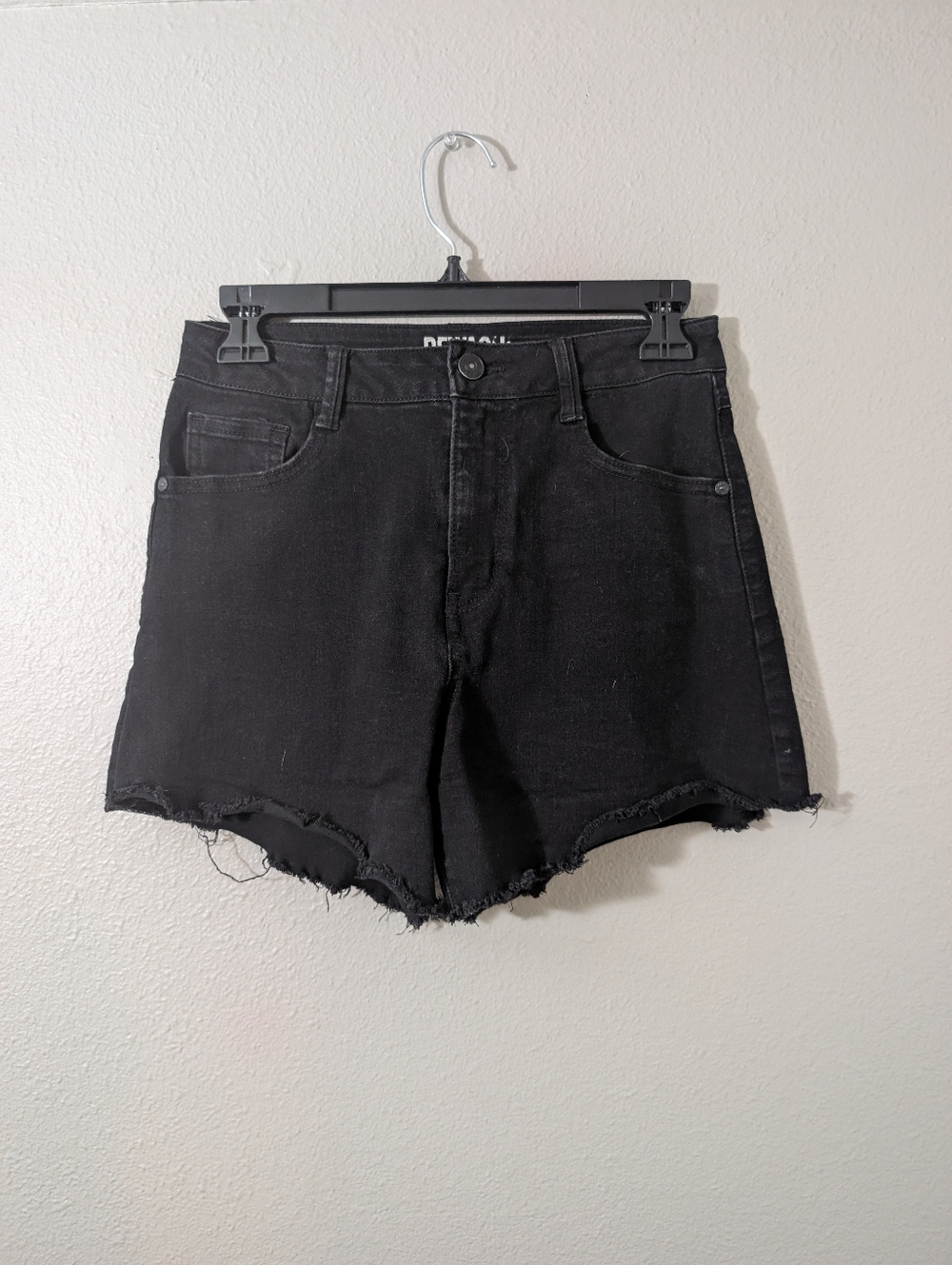 Rewash Black Super High-Rise Denim Shorts